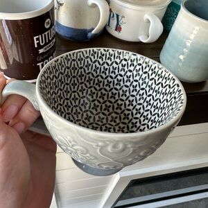 Elegant Black and White Patterned Mug